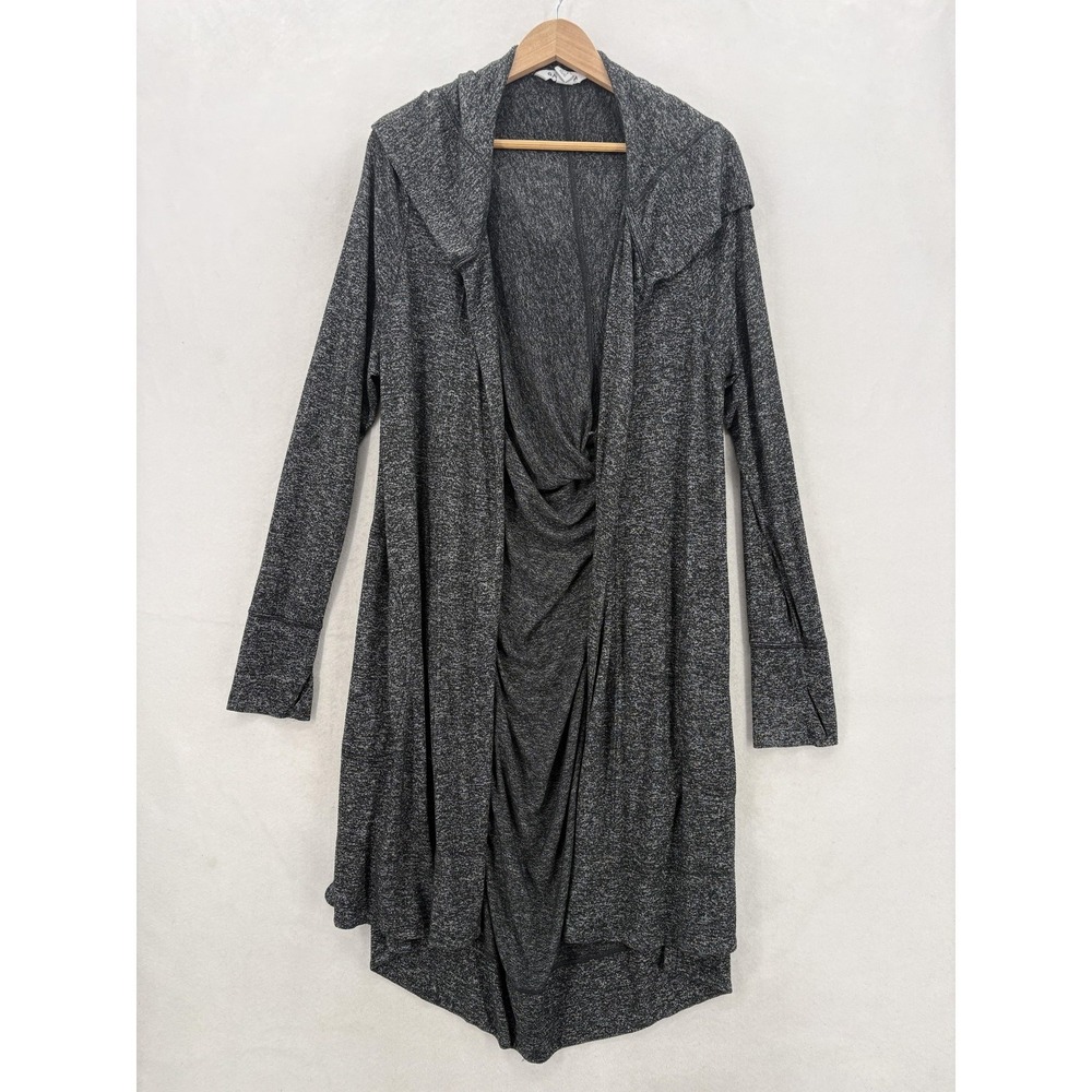Athleta Harmony Wrap II Cardigan Sweater Womens XL Tall Gray Open Drape Front